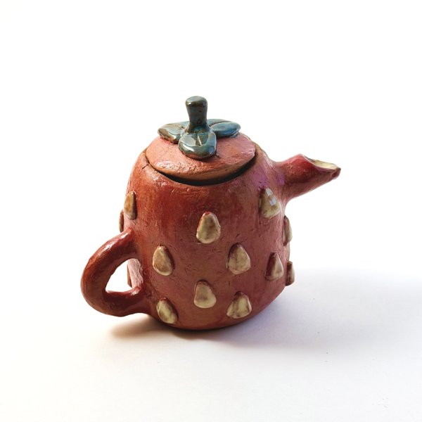 Stawberry Hand Sculpted Teapot